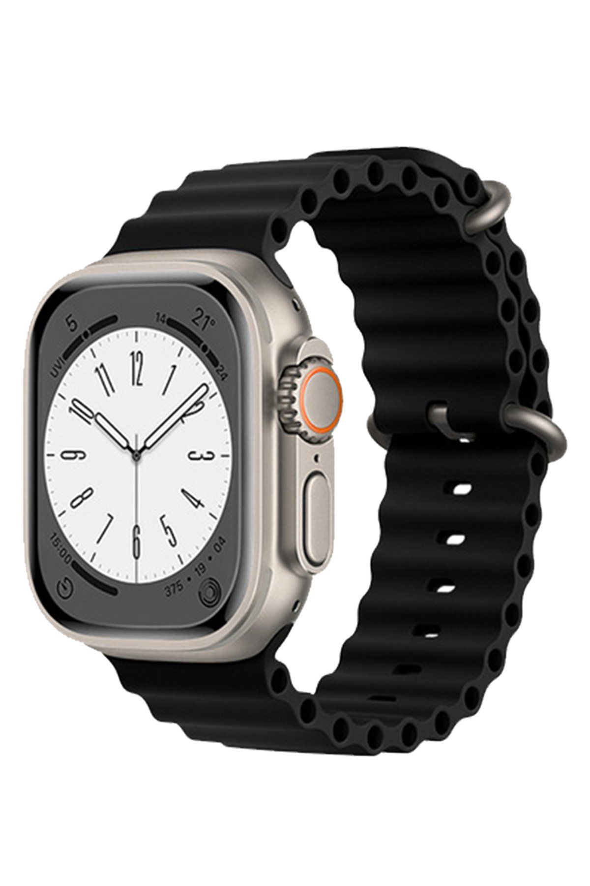 Newface Apple Watch 41mm Ocean Kordon - Siyah