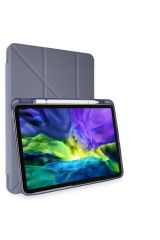 Newface iPad Pro 12.9 (2020) Kılıf Kalemlikli Hugo Tablet Kılıfı - Lila