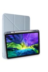 Newface iPad Pro 12.9 (2020) Kılıf Kalemlikli Hugo Tablet Kılıfı - Mavi