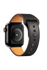 Newface Apple Watch 45mm KR415 Luaz Deri Kordon - Siyah