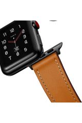 Newface Apple Watch 45mm KR415 Luaz Deri Kordon - Siyah