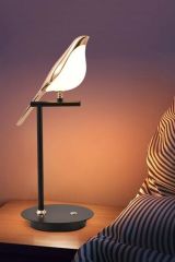 BUFFER® Saksağan Kuş Modeli Tekli Dokunmatik Aydınlatma Masa Üstü Gece Lambası Göz Korumalı Abajur