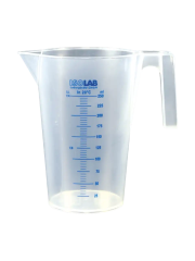 ISOLAB Beher - Kulplu - P.P - Kısa Form - Mavi Skala - 250 ml