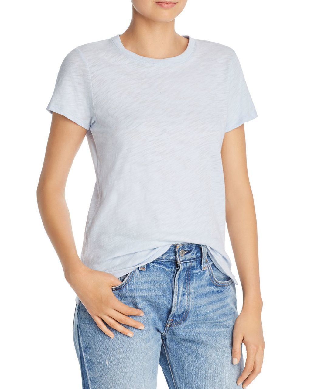 Bayan basic t-shirt denem