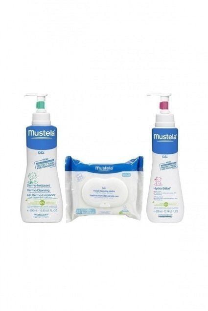 Mustela Bakım Seti (Cleansing Gel & Hydra Bebe Lotion & Facial Cleansing Cloths)