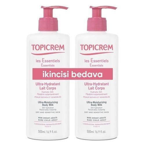 Topicrem Ultra-Hydratant Lait Corps 2x500 ml. - 1 Alana 1 Bedava
