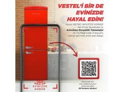 Vestel Retro NFK37201 Kırmızı 330 LT No-Frost Buzdolabı