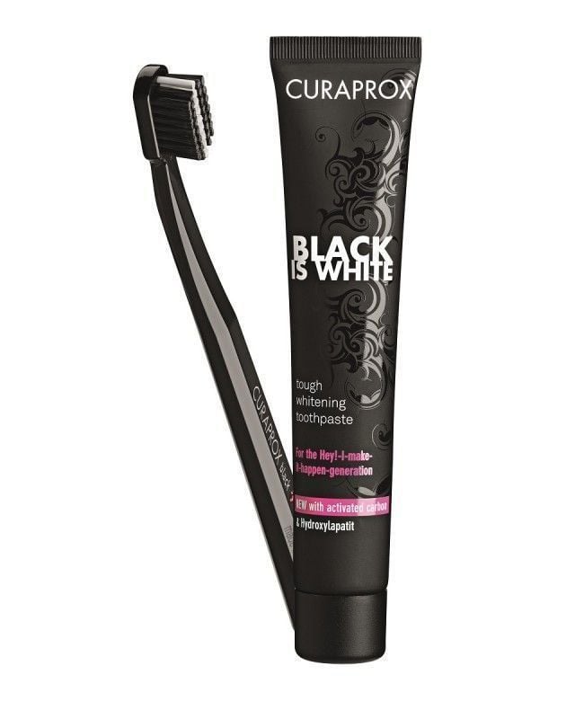 Curaprox Black is White Beyazlatıcı Set (5460 Diş Fırçası + Beyazlatıcı Diş Macunu)