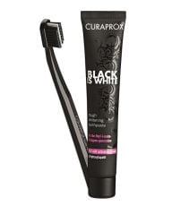 Curaprox Black is White Beyazlatıcı Set (5460 Diş Fırçası + Beyazlatıcı Diş Macunu)