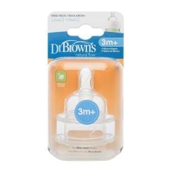 Dr Browns 2. Aşama Geniş Ağız Biberon Emziği 372 3-6 Ay 2li