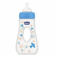 Chicco Kauçuk Seyahat Biberonu Mavi 4 Ay+ 240 ml.