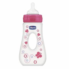 Chicco Kauçuk Seyahat Biberonu Pembe 4 Ay+ 240 ml.