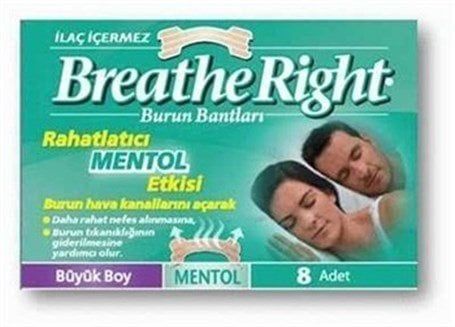Breathe Right Mentollü Burun Bandı Büyük Boy 8 Adet