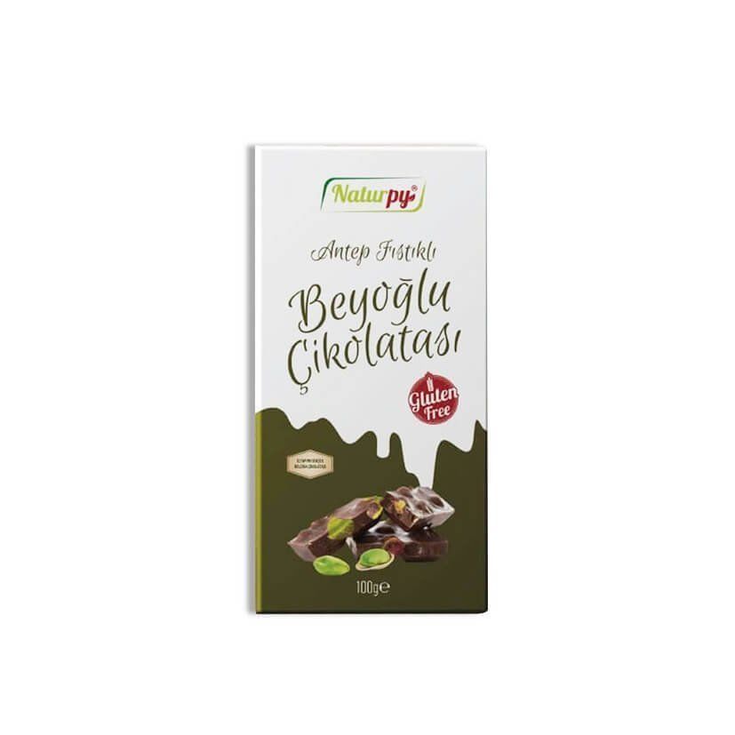 NATURPY GLUTENSİZ ÇİKOLATA FISTIKLI 100 GR