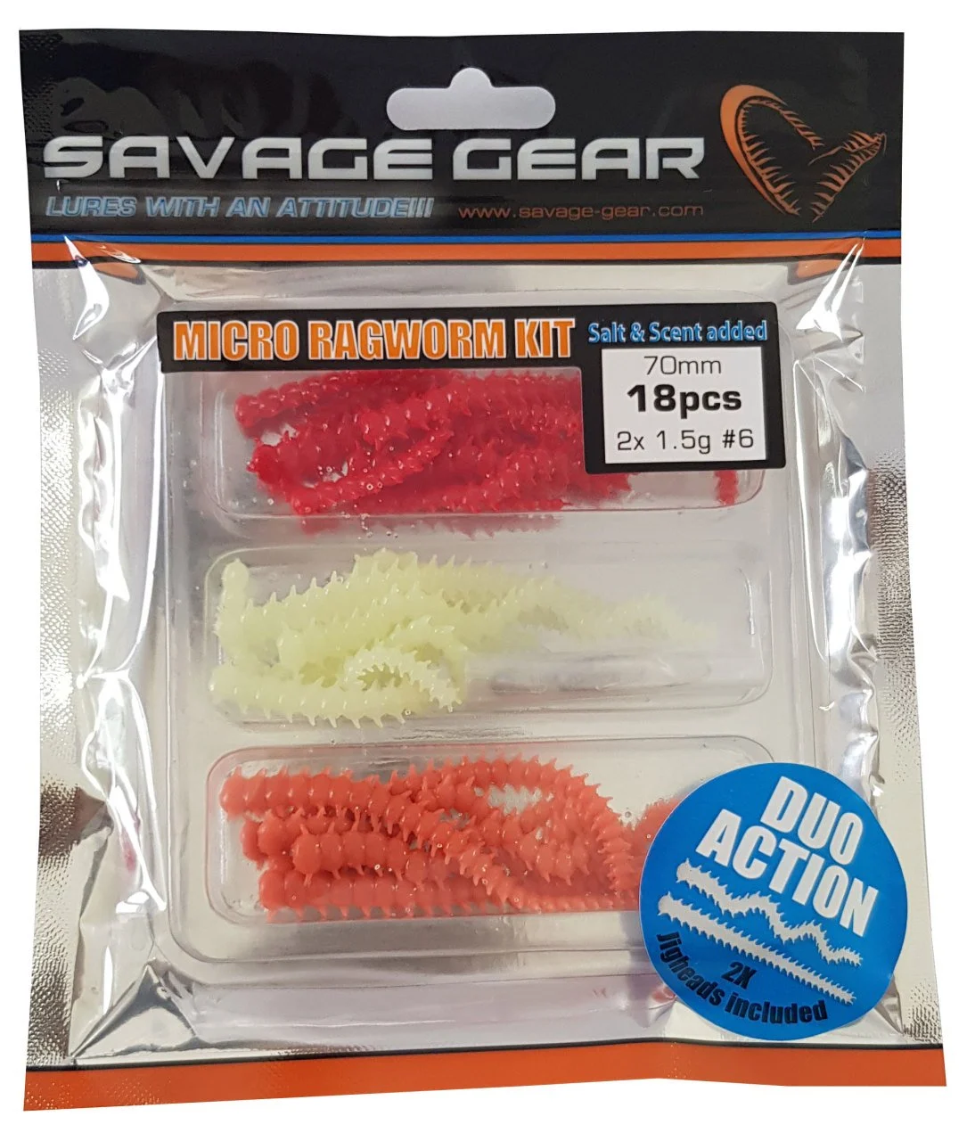 Savage gear Lrf Ragworm Kit 18+2 Adet (UV-Red-Pink-Glow)