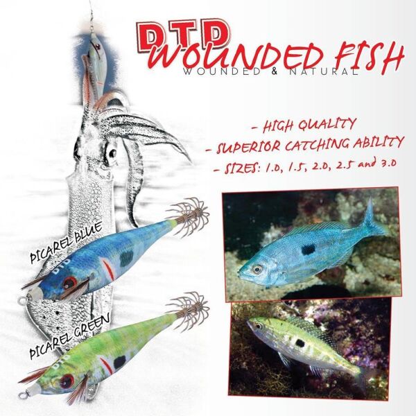 DTD Wounded Fish Egi 3.5 Glow 105 mm 17.5 gr Kalamar Zokası