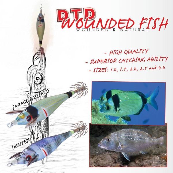 DTD Wounded Fish Egi 3.5 Glow 105 mm 17.5 gr Kalamar Zokası