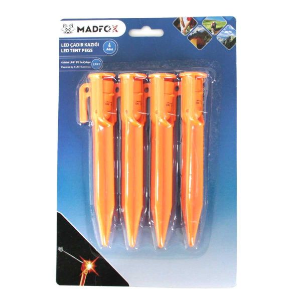 Madfox Led Işıklı Çadır Kazığı 15cm 4Pcs