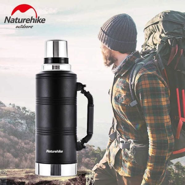 Naturehike Q-9H Paslanmaz Çelik Vakumlu Termos 2200 ML SİYAH