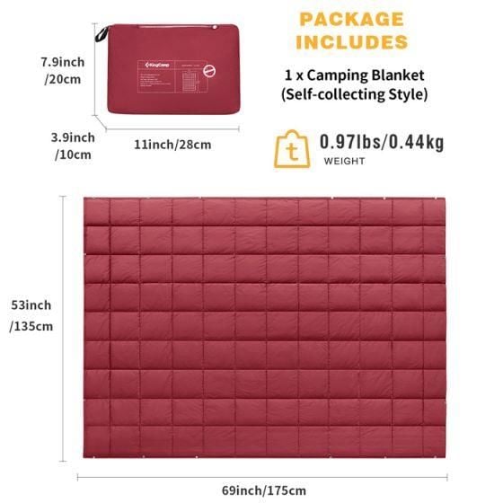 KingCamp Smart Waterproof Blanket-Crimson 540 Uyku Tulumu