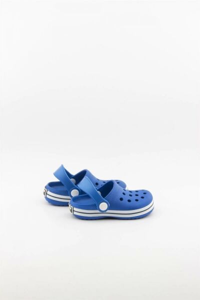 Akınalbella Kids Crocs Sandalet Çocuk Terlik Sax Mavi/Beyaz/Lacivert - 27