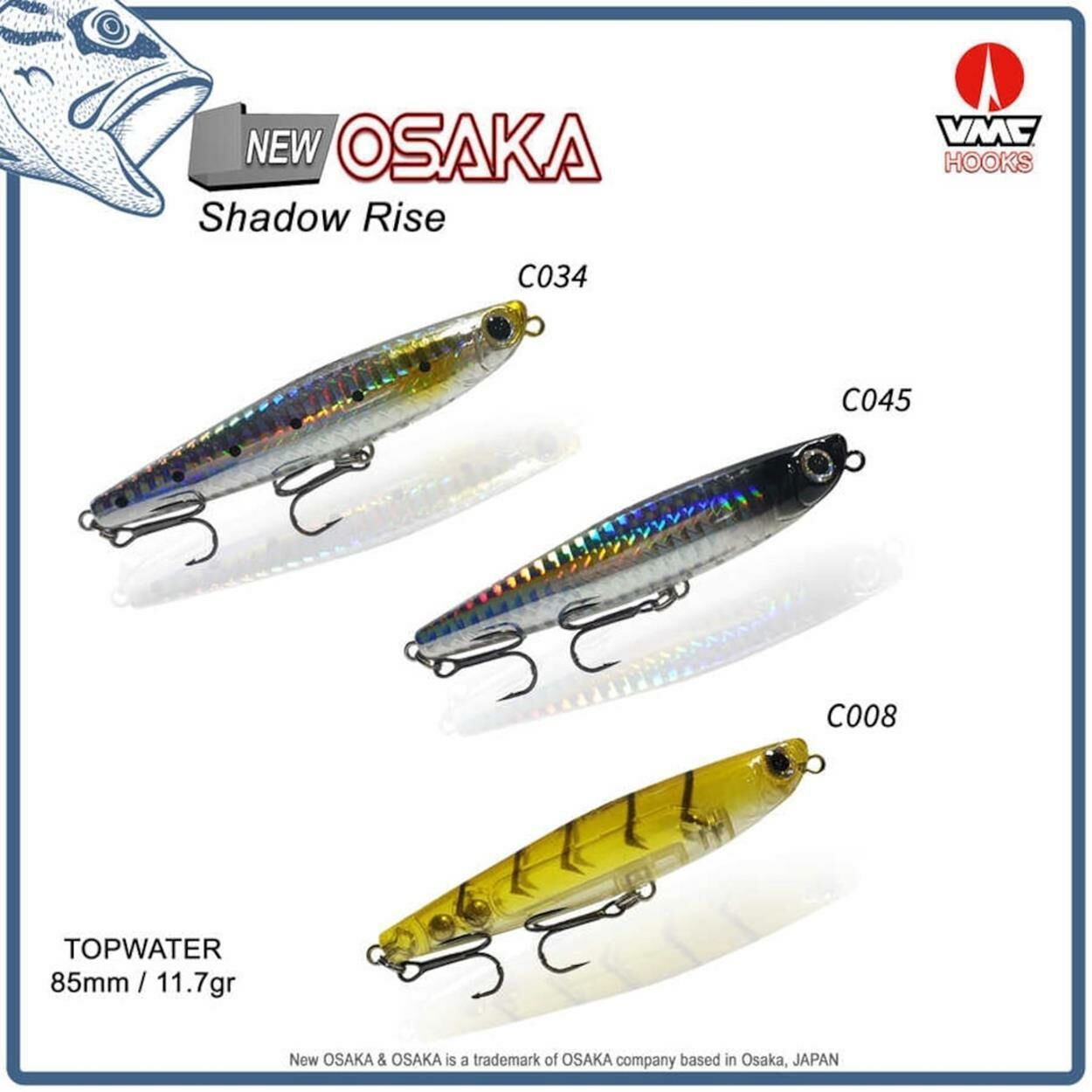 Osaka Shadow Rise Topwater 85 mm 11.7 gr Su Üstü Maket Balık