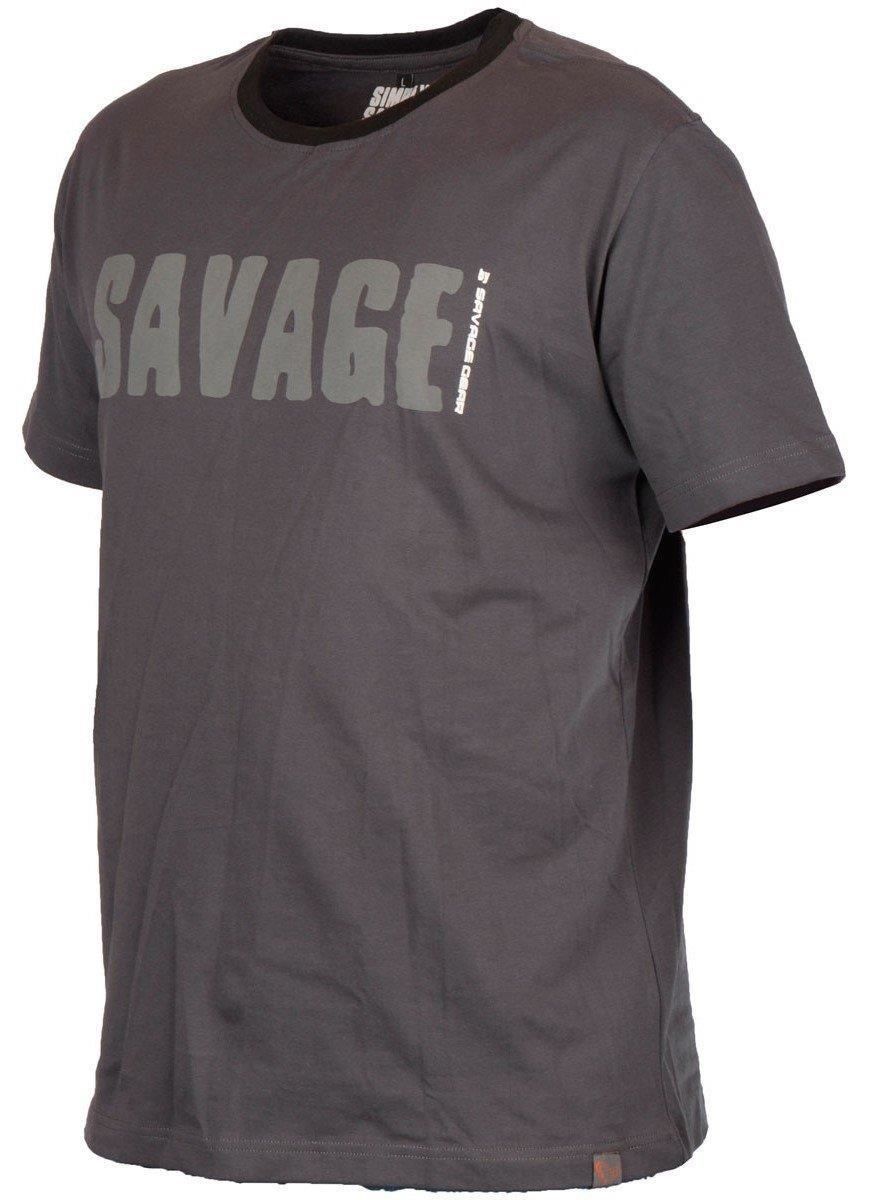 Savage Gear Simply Savage Tee Grey T-Shirt Grey - S