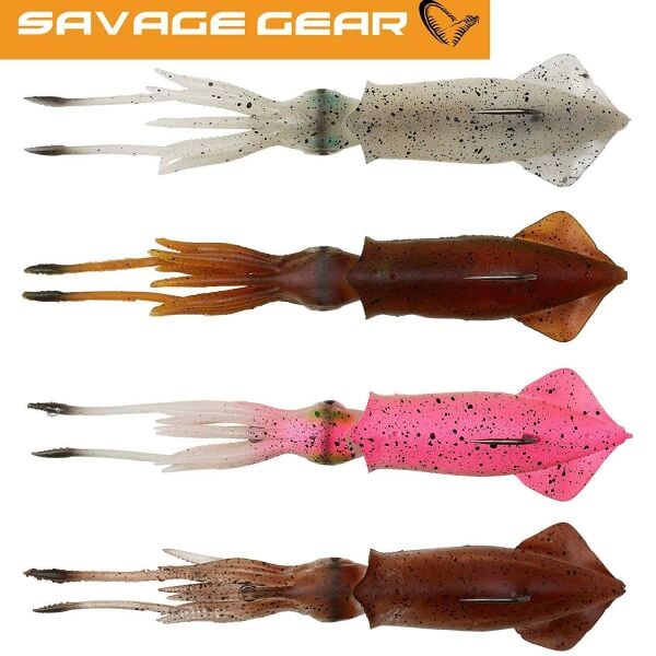 Savage Gear 3D Tpe Swim Squid 9,5Cm 10Gr Kalamar Silikon Yem Red Brown