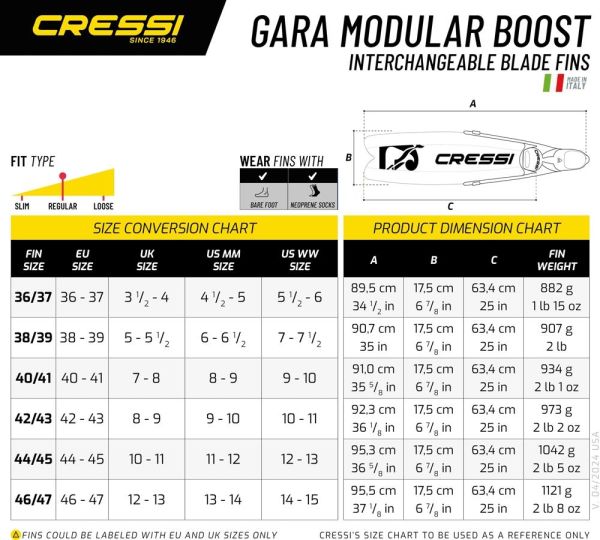 Cressi Gara Modular Boost Dalış Paleti