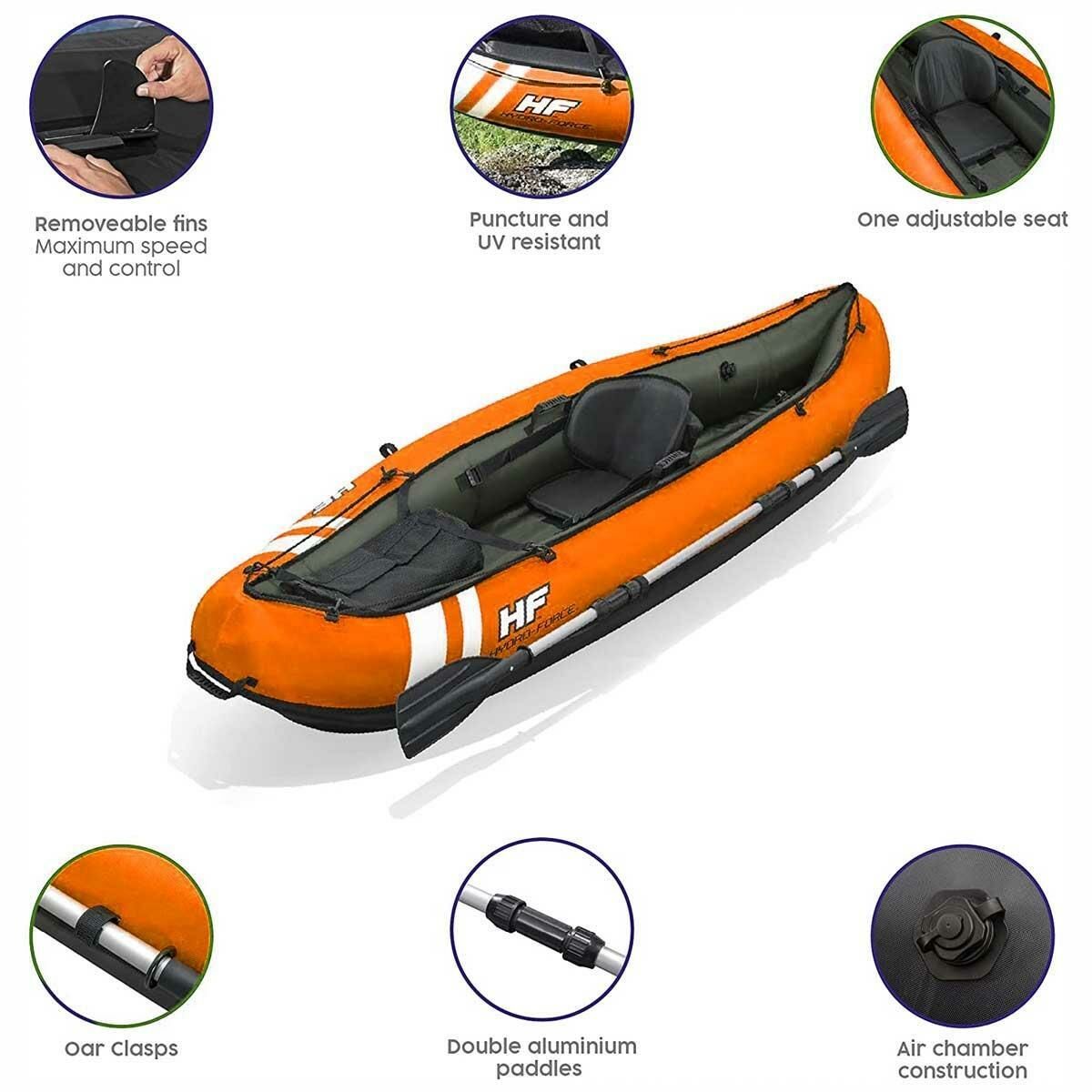 Bestway Hydro-Force Venture X1 Kayak Tek Kişilik Şişme Kano Set TURUNCU