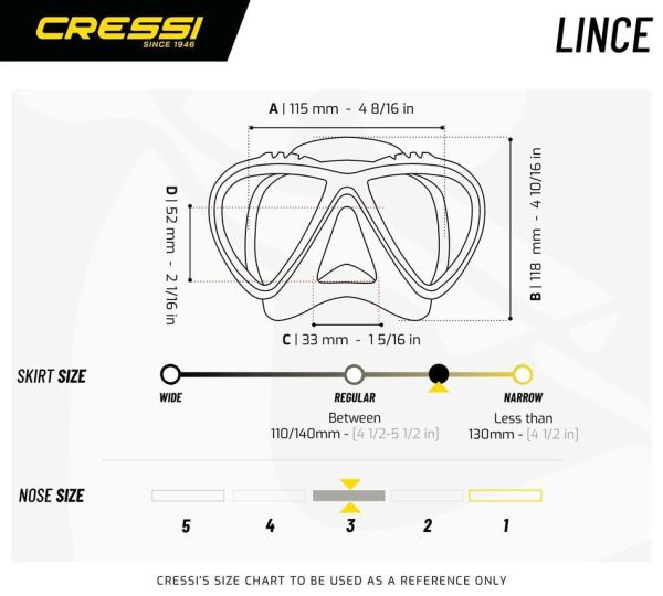 Cressi Lince Dalış Maskesi SARI/BEYAZ