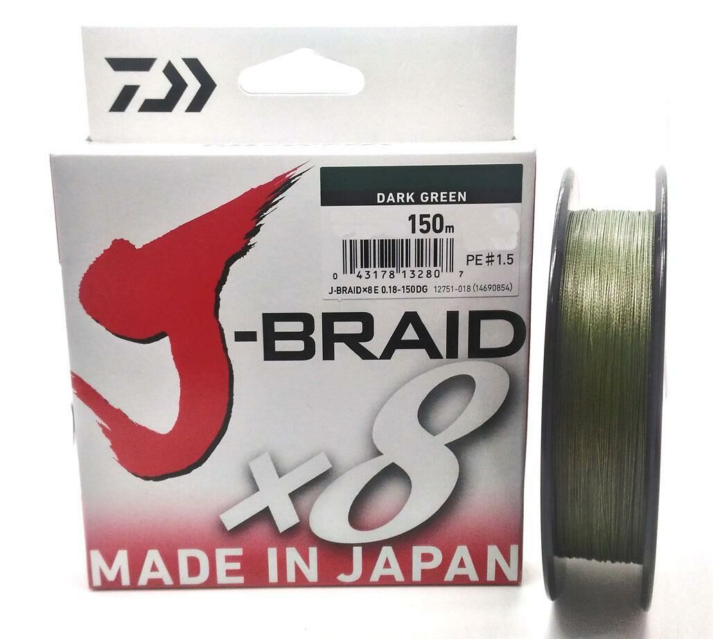 Daiwa J-Braid X8 Dark Green Olta Misinası 150Mt Dark Green - 0,28 MM