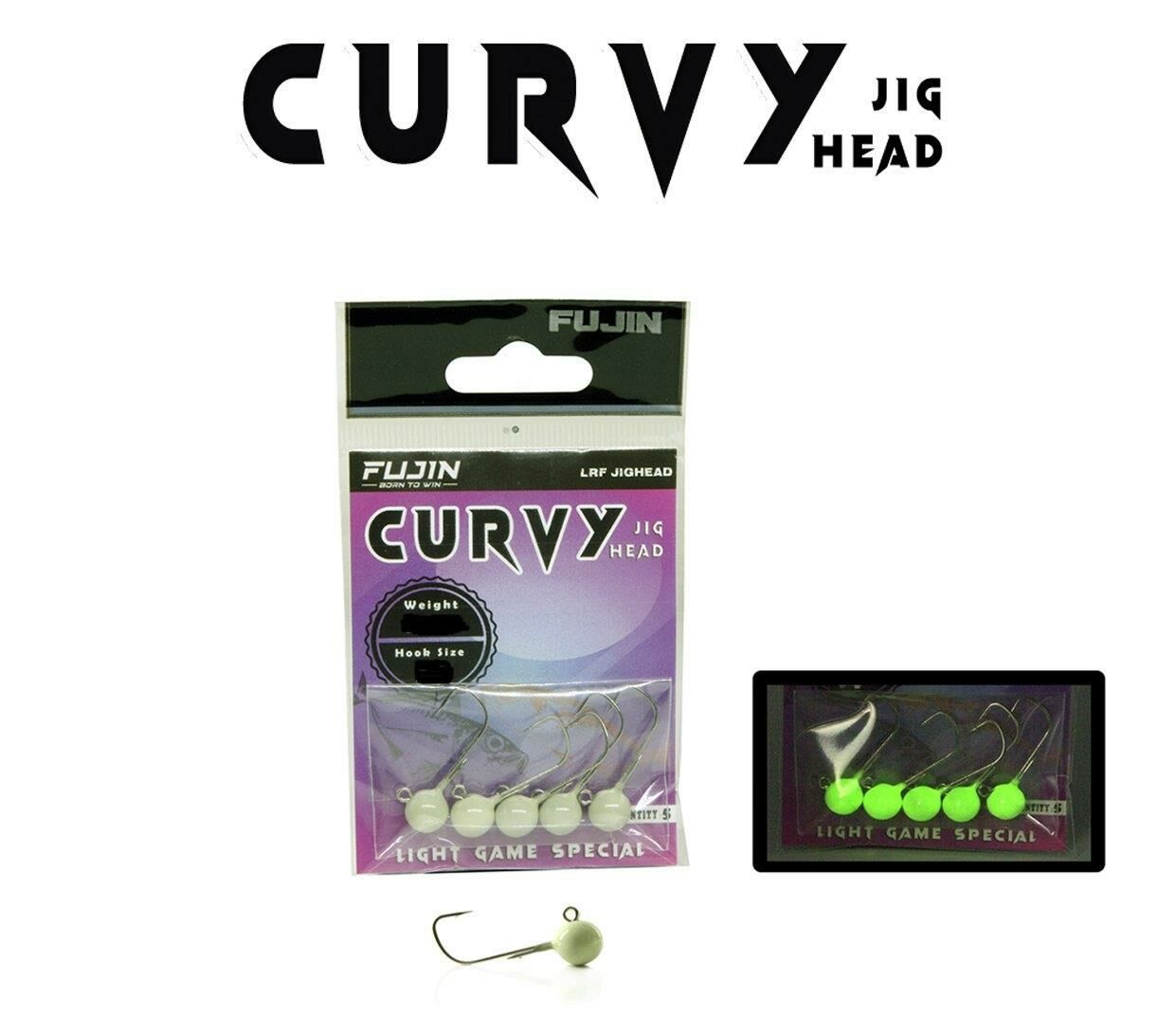 Fujin Curvy No.4 Glow Jig Head 5 Gr