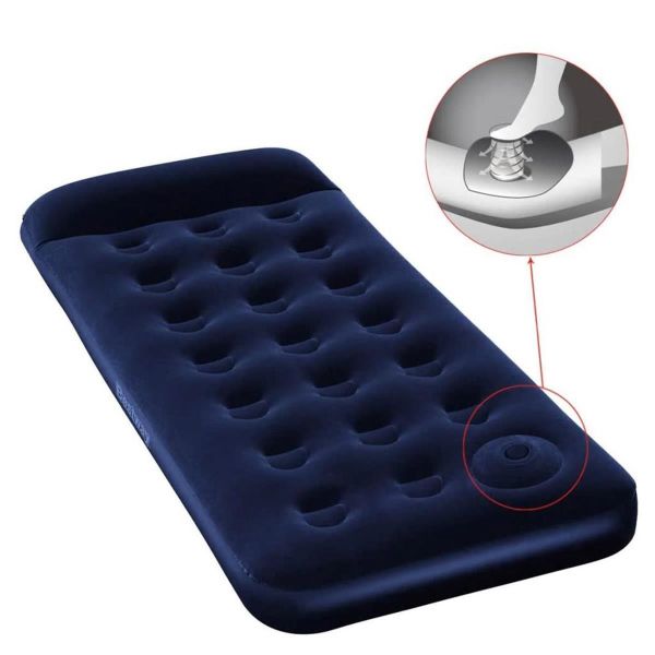 Bestway Pavillo Twin Flocked Air Bed Tek Kişilik Şişme Kamp Yatak Lacivert LACİVERT