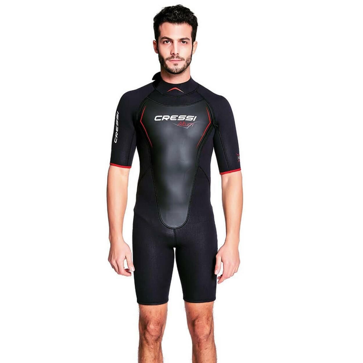 Cressi Altum Man Shorty Yüzme Elbisesi BLACK - RED - 3MM - S