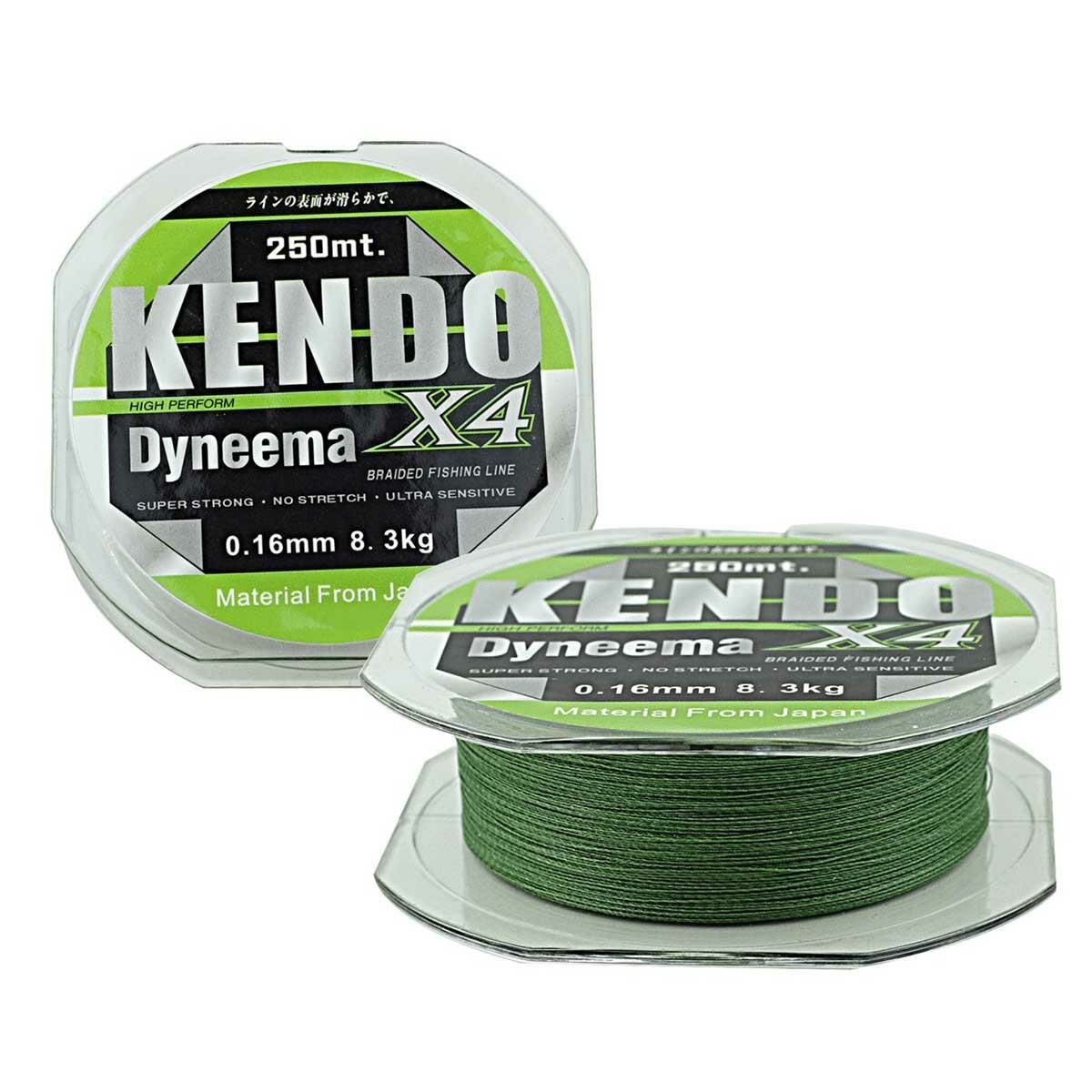 Kendo Dynema Braided High Green 4Örgü Olta Misinası 250Mt High Green - 0,26 mm