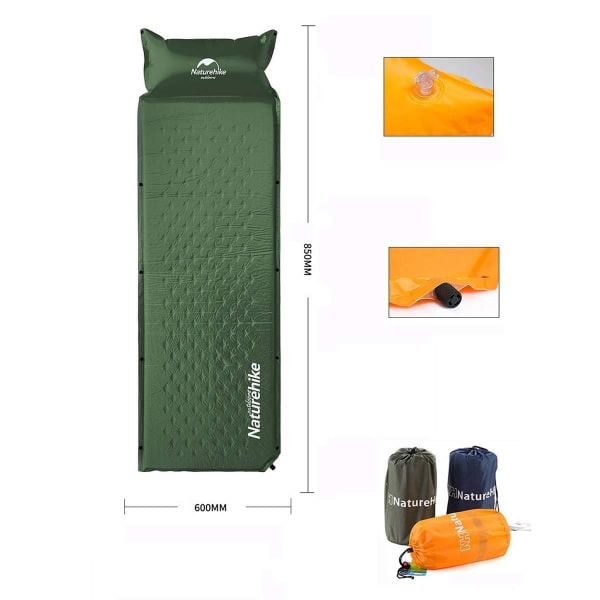 Naturehike Ultralight Şişme Kamp Matı | 185*60*2.5 cm | HAKİ