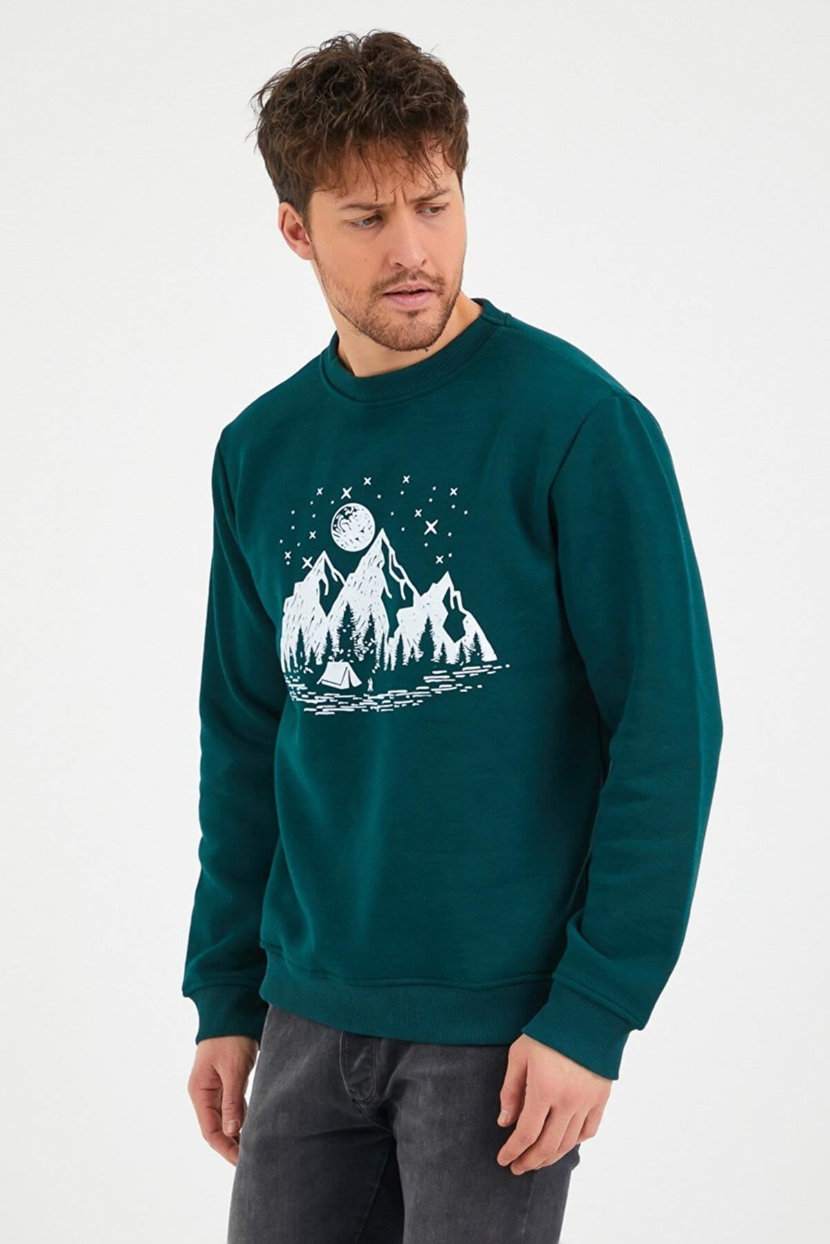 North Trace Seasonal Erkek Sweatshirt ( Kamp Baskılı )