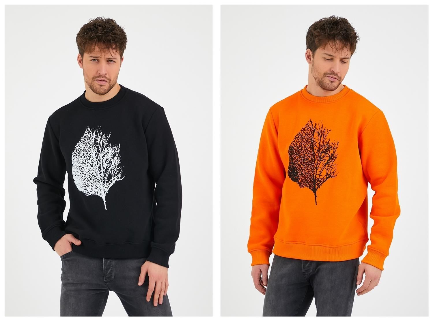 North Trace Seasonal Erkek Sweatshirt ( Yaprak Baskılı )