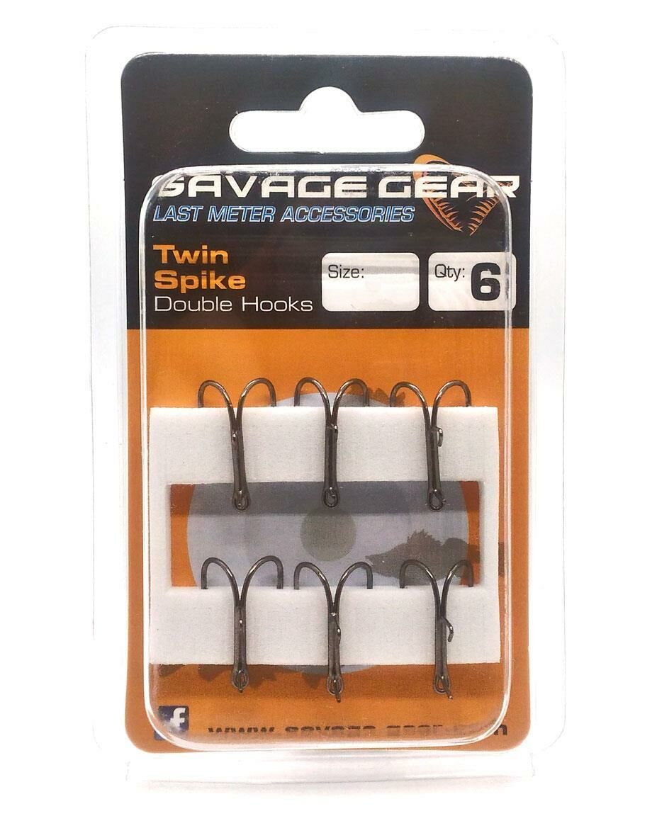 Savage Gear Twin Spike Double Hook BLN 6 Adet Olta İğnesi NO:8