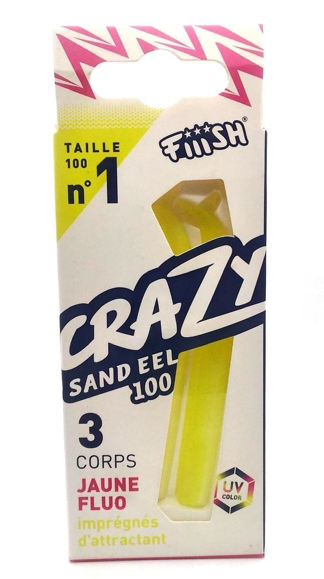 Fiiish Crazy Sandeel CSE100\1 CSE239 3X-Gövde Jaune Fluo UV Silikon Yem