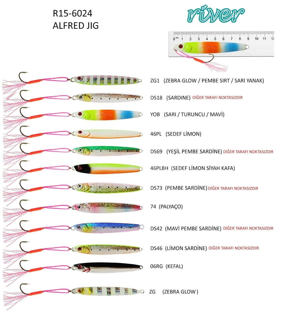 River Alfred Jig Lure Baby Jig 15 Gr