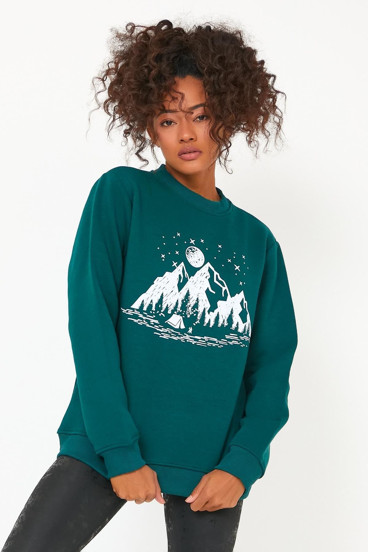 North Trace Seasonal Kadın Sweatshirt ( Kamp Baskılı )