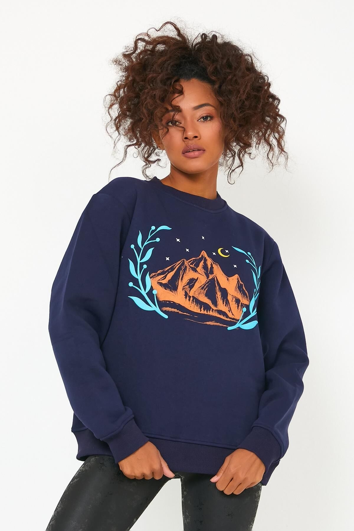 North Trace Seasonal Kadın Sweatshirt ( Dağ Baskılı )