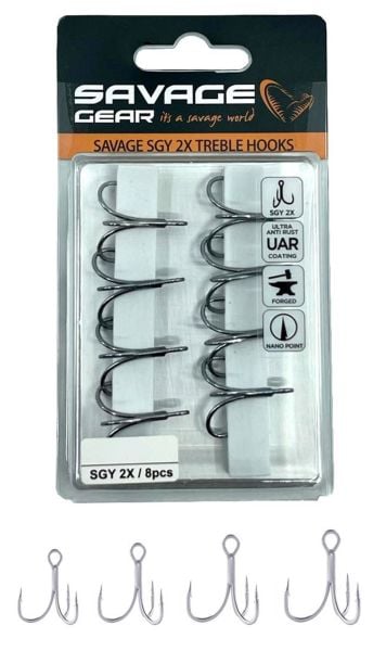 Savage Gear SGY 2X Trebles 8 Adet İğne NO:5