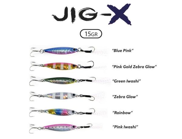 Fujin Jig-X 15 gr Light Jigging - Jig Yem ZEBRA GLOW