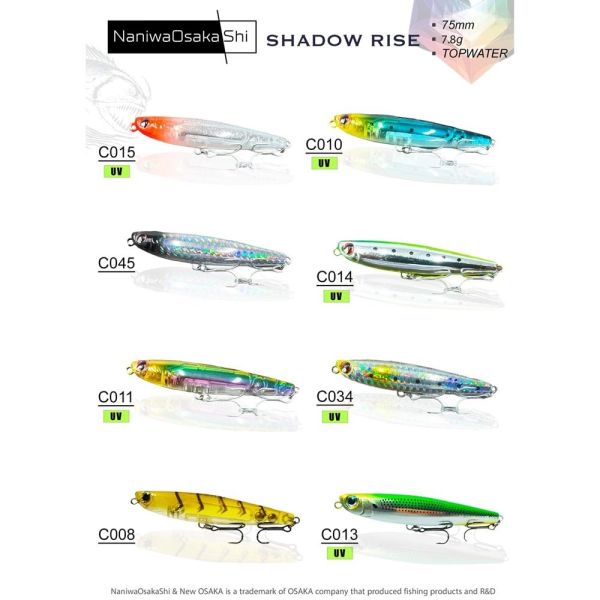 NaniwaOsakaShi Shadow Rise Topwater 75 mm 7.8 gr Su Üstü Maket Balık