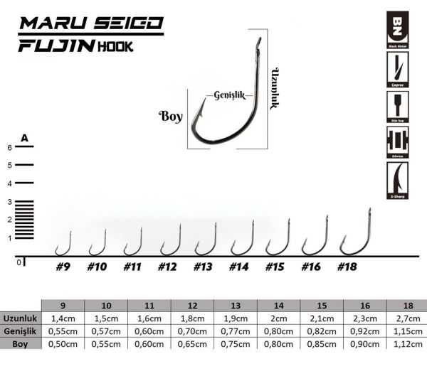 Fujin Maru Seigo Deliksiz Çapraz Olta Kancası NO:18