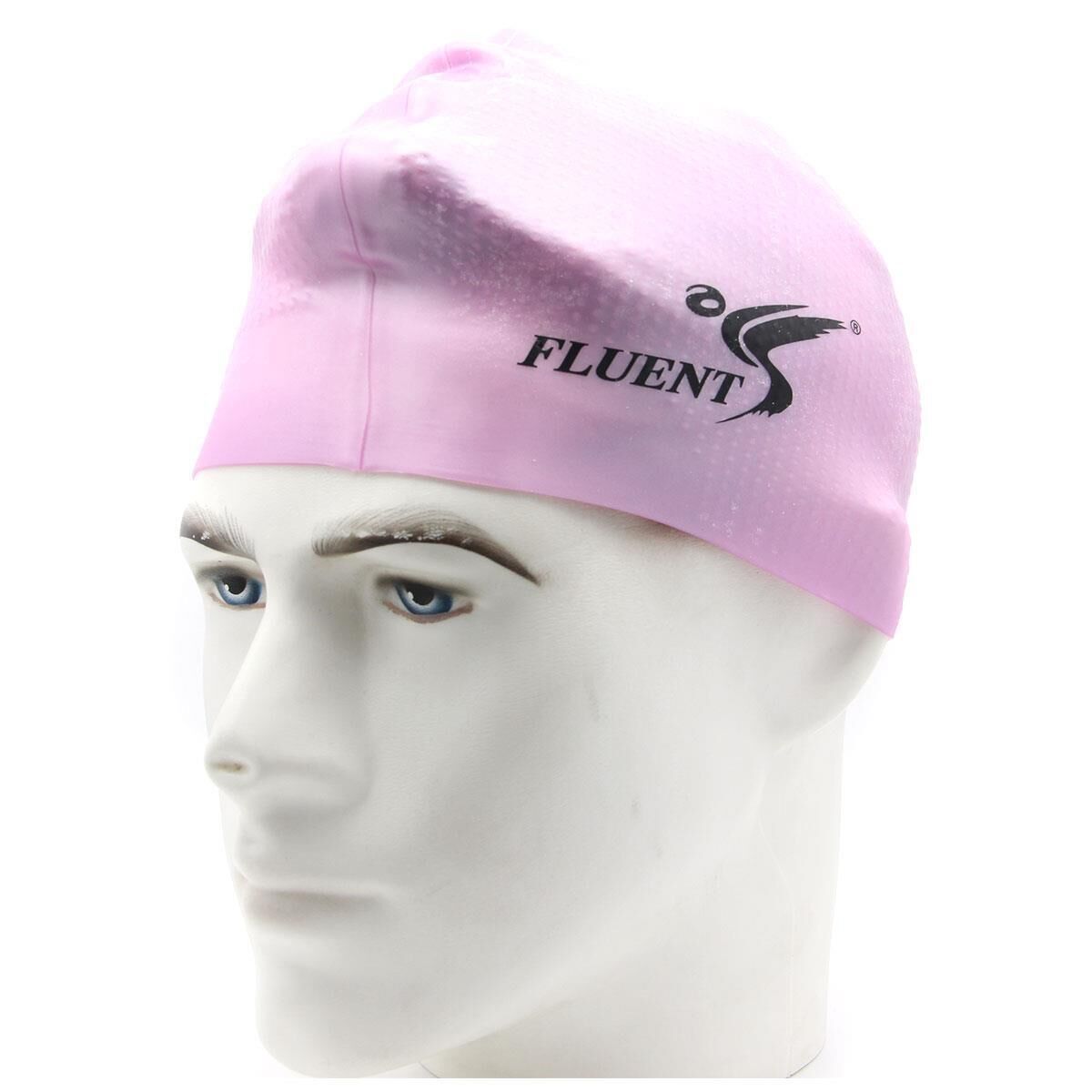 Fluent Çantalı Silikon Swim Cap Yüzücü Bone PEMBE