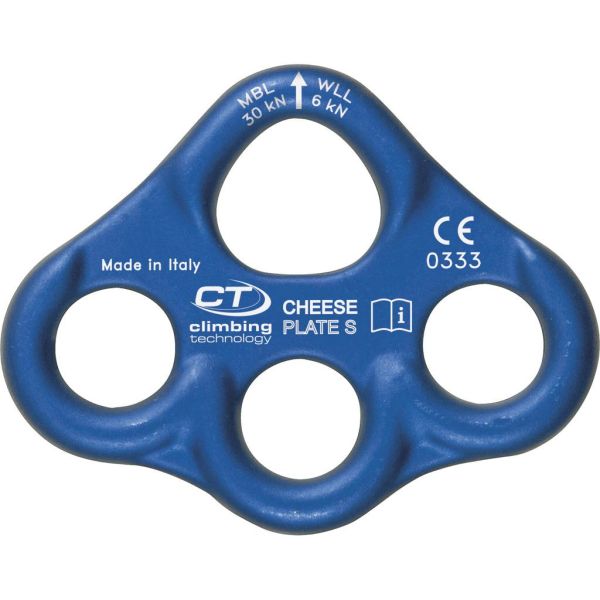 Climbing Technology Cheese Plate S L637 3 Delikli Alüminyum Dağıtım Plakası 36KN (Mavi)